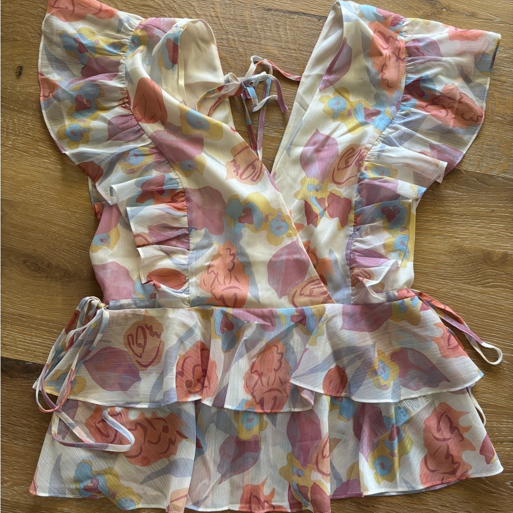 TED BAKER Rowyn Frill Detail Ruffle Top